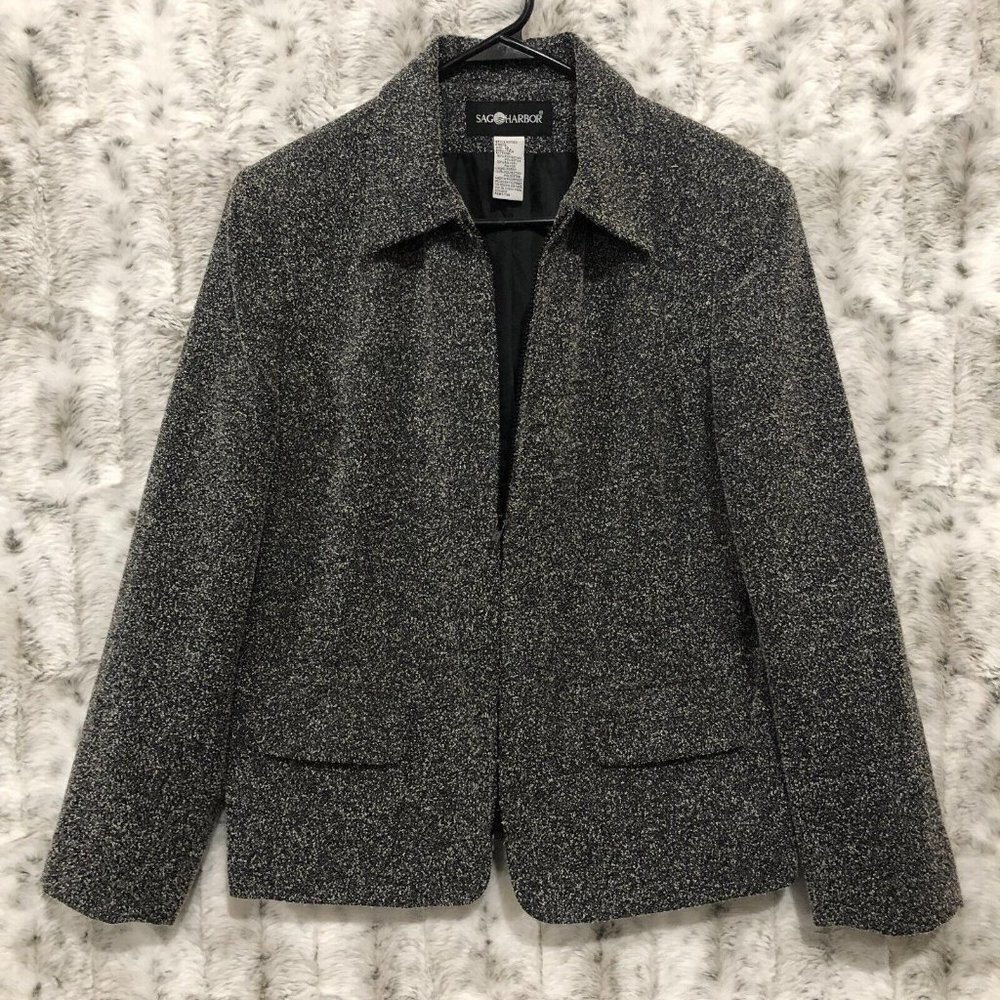 Sag Harbor Black and White Tweed Blazer